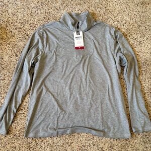 NWT Gray Quarter-Zip Pullover